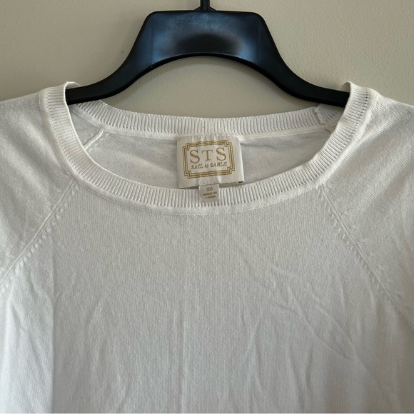 STS Sail to Sable LS Resort Fringed Sweater in White, size XS - Picture 3 of 6